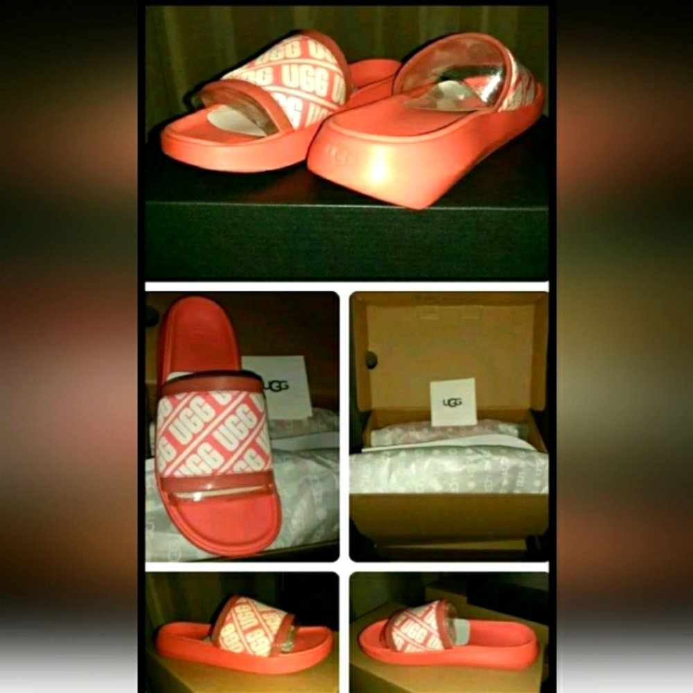 Women's UGG NIB Sz 8 Ruette Slide, SHADE:CORAL